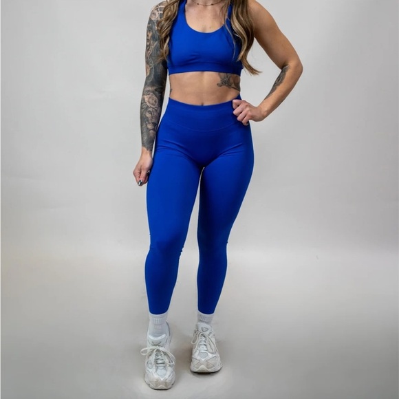 Til You Collapse Seamless Collection Contour Leggings Large Royal Blue booty - Picture 1 of 8